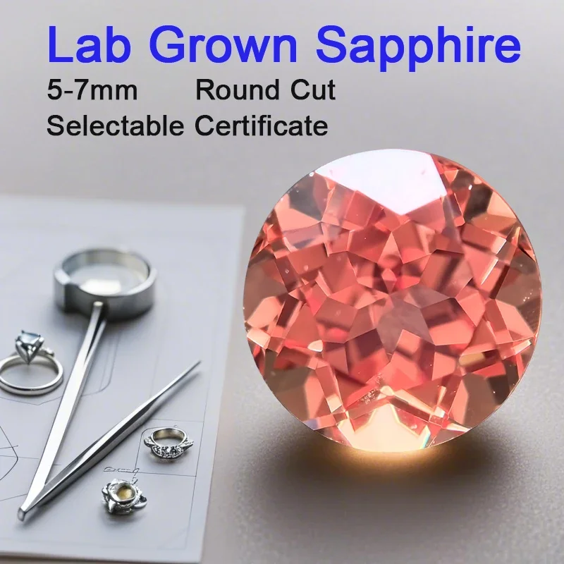 Lab Grown Sapphire Loose Stone Round Shape Sunset Orange Color Charms Beads for DIY Jewelry Making Selectable AGL Certificate
Lab Grown Sapphire Loose Stone Round Shape Sunset Orange Color Charms Beads for DIY Jewelry Making Selectable AGL Certificate