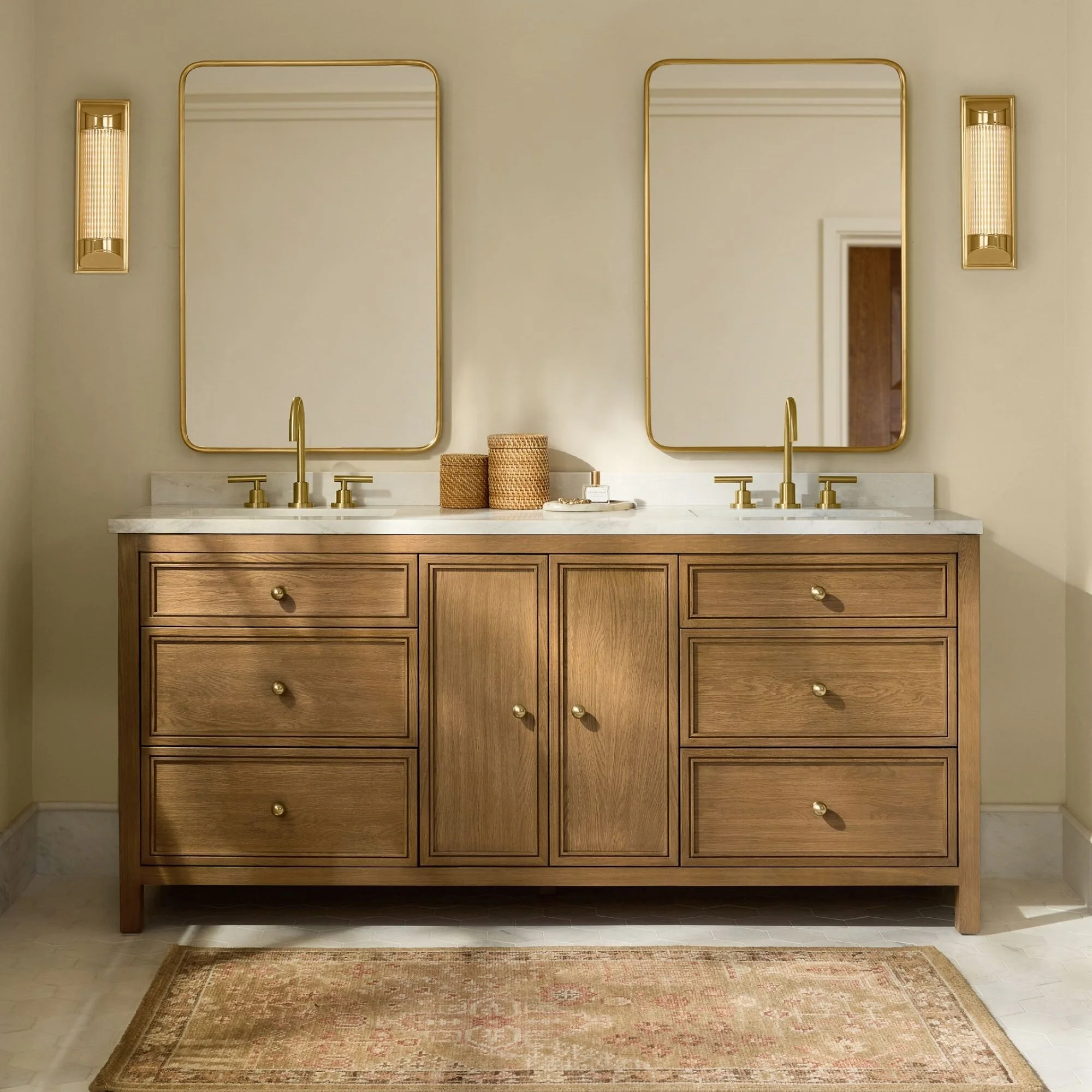 Custom Freestanding Bathroom Vanity Solid Wood Walnut Veneer Shaker Design With Quartz Countertop Double Ceramic Basi
Custom Freestanding Bathroom Vanity Solid Wood Walnut Veneer Shaker Design With Quartz Countertop Double Ceramic Basi