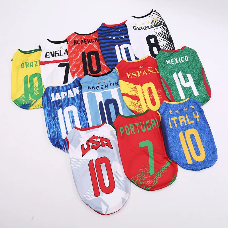 Pet Soccer Team Dog Vest Teddy Summer T-shirts Pomeranian Bi Bear Puppy Clothing Cat Pet Thin Football Shirts
Pet Soccer Team Dog Vest Teddy Summer T-shirts Pomeranian Bi Bear Puppy Clothing Cat Pet Thin Football Shirts