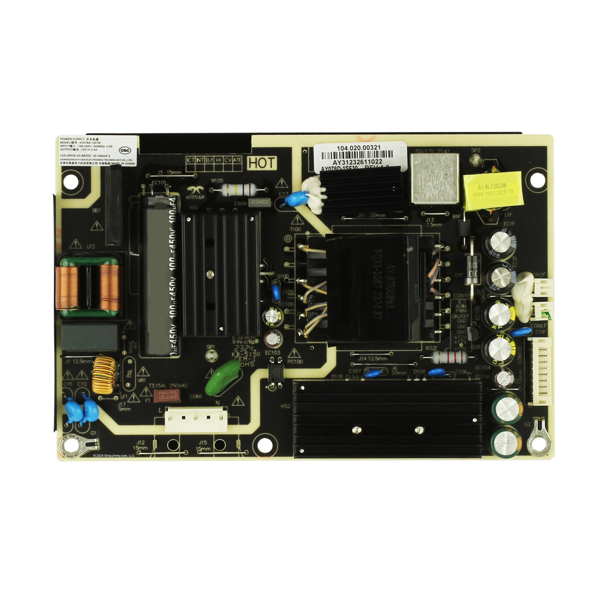 Display Power Supply Board AY078D-1SF30 For XMMNTWQ34 GNV34DB2 NV320B P40UG C34CHR PAG343CQR LQ34C144L
Display Power Supply Board AY078D-1SF30 For XMMNTWQ34 GNV34DB2 NV320B P40UG C34CHR PAG343CQR LQ34C144L