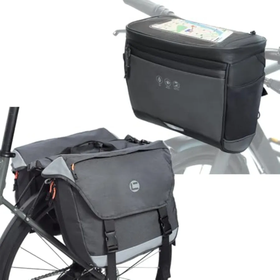 Bike Panniers, 25-35L Expandable Bike Saddle Bag for Rear Rack, Bike Handlebar Bag with Rain Cover, Bicycle Front Phone Bag Tou
Bike Panniers, 25-35L Expandable Bike Saddle Bag for Rear Rack, Bike Handlebar Bag with Rain Cover, Bicycle Front Phone Bag Tou