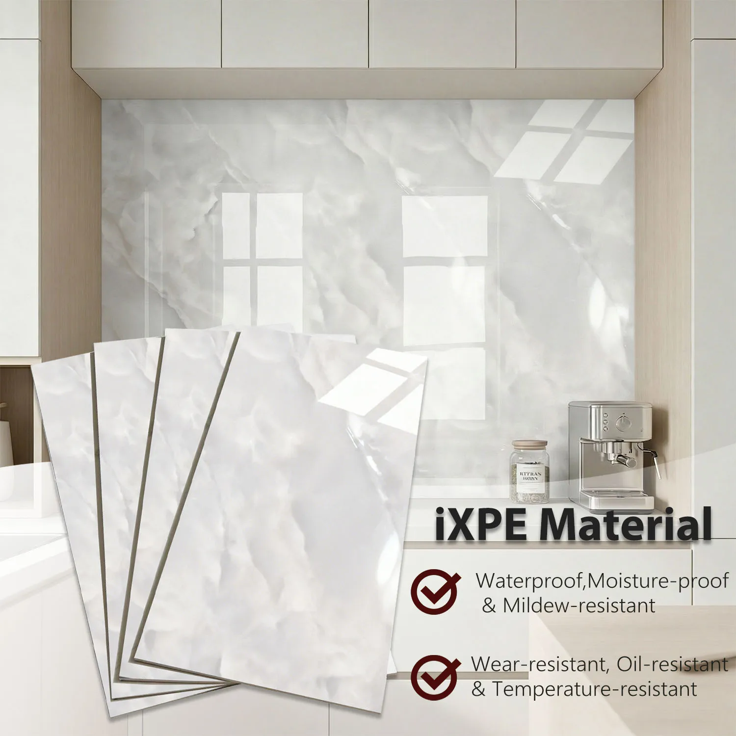 IXPE Thickened Marble Wall Sticker Self-Adhesive Waterproof Faux Ceramic Wall Sheet for Bathroom Lobby Decoration
IXPE Thickened Marble Wall Sticker Self-Adhesive Waterproof Faux Ceramic Wall Sheet for Bathroom Lobby Decoration