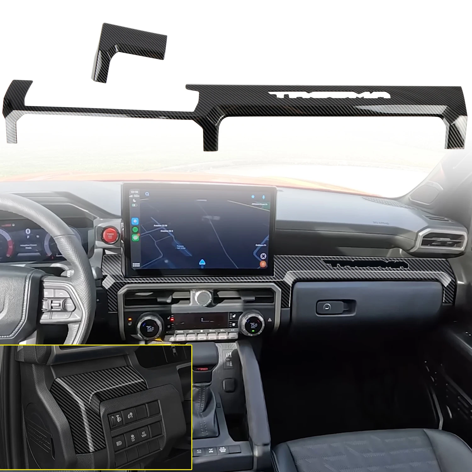 Car Accessories For Toyota Tacoma 2024 Interior Front Center Console Decoration Trim 2pcs ( Only fit 14.3-inch screen )
Car Accessories For Toyota Tacoma 2024 Interior Front Center Console Decoration Trim 2pcs ( Only fit 14.3-inch screen )
