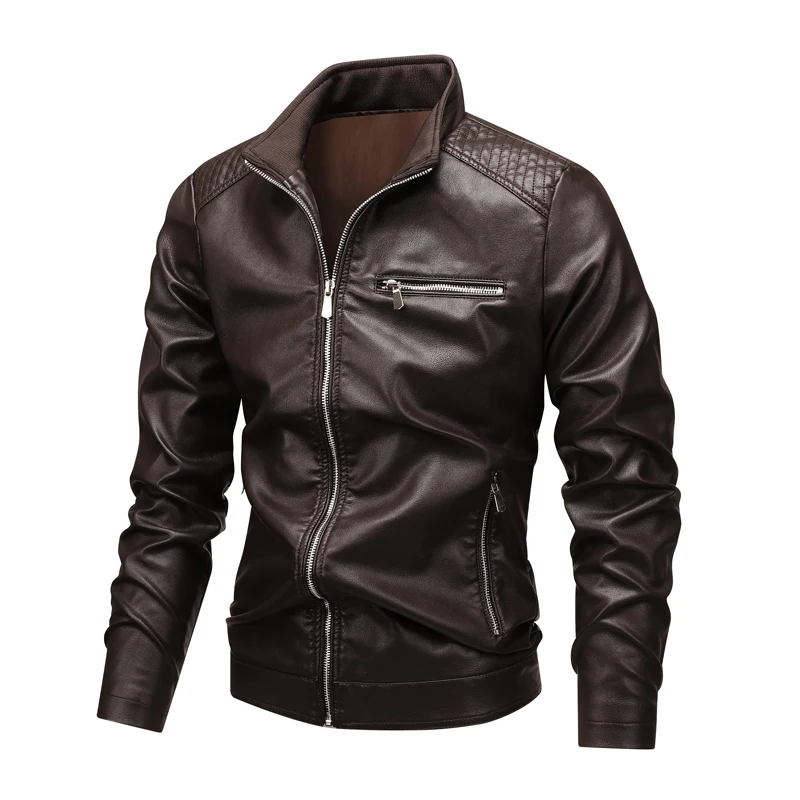 Breathable Comfortable Roupas Masculinas Solid Color Leather Jacket Wind-Resistant High Quality Men Clothing Stand Collar Parkas
Breathable Comfortable Roupas Masculinas Solid Color Leather Jacket Wind-Resistant High Quality Men Clothing Stand Collar Parkas