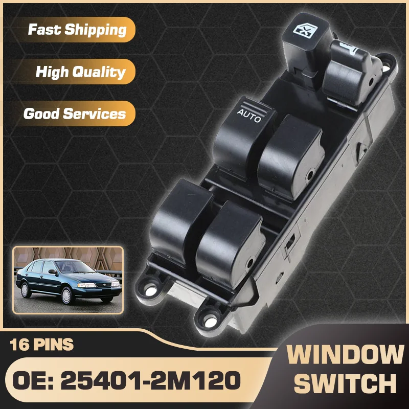 25401-2M120 Electric Power Car Window Control Switch Button For Nissan Sunny B14 MK8 8th VIII 1996 1997 1998 25401-2M110 16 Pins
25401-2M120 Electric Power Car Window Control Switch Button For Nissan Sunny B14 MK8 8th VIII 1996 1997 1998 25401-2M110 16 Pins