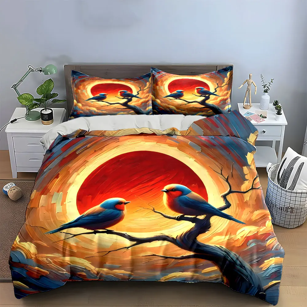Sunset Birds Art Decoration Set Bedding Set with 1 Duvet Cover 2 Pillowcases Single Double King Queen, Gift
Sunset Birds Art Decoration Set Bedding Set with 1 Duvet Cover 2 Pillowcases Single Double King Queen, Gift