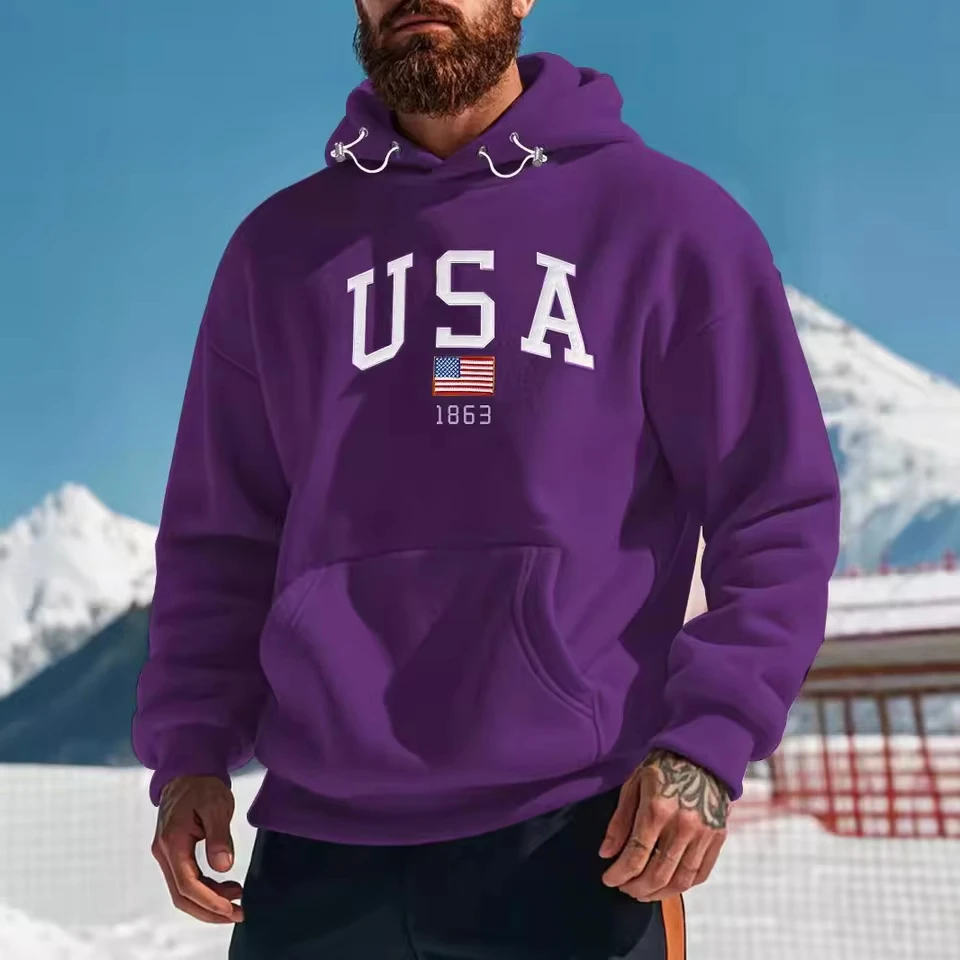 American Style New Fashion Men’s Solid Color Embroideried Casual Trendy Loose Hooded Pullover Sweatshirts Male Clothes Hoodies
American Style New Fashion Men’s Solid Color Embroideried Casual Trendy Loose Hooded Pullover Sweatshirts Male Clothes Hoodies