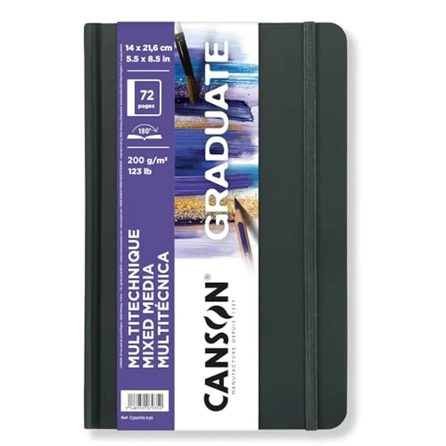 Graduate Mixed Media Paper, Hard Cover Art Journal, Inch, 36 Sheets — Artist Paper for Collage, Watercolor, Ink, Pencil, Marker
Graduate Mixed Media Paper, Hard Cover Art Journal, Inch, 36 Sheets — Artist Paper for Collage, Watercolor, Ink, Pencil, Marker