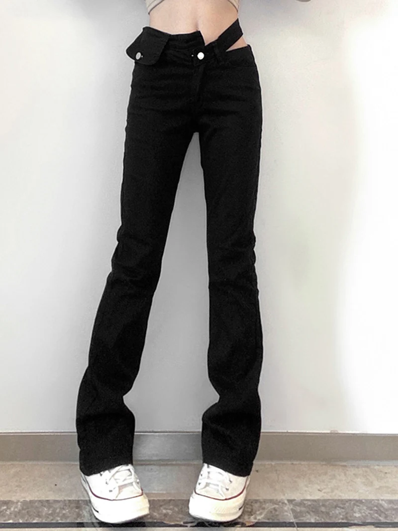 Goth Harajuku Black Women's Pants 2022 Spring Summer Korean Fashion Slim Hollow Out Zipper Vintage Flare Jeans Female Clothing
Goth Harajuku Black Women's Pants 2022 Spring Summer Korean Fashion Slim Hollow Out Zipper Vintage Flare Jeans Female Clothing