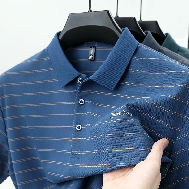 High quality brand men's short sleeved polo shirt summer fashion striped letter design custom youth top casual business T-shirt
High quality brand men's short sleeved polo shirt summer fashion striped letter design custom youth top casual business T-shirt