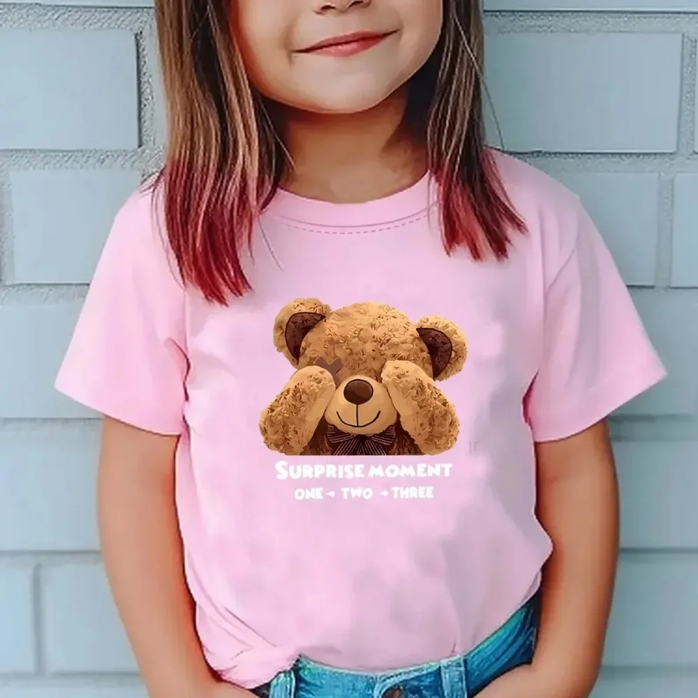 Girls' Summer Round Neck Short Sleeve Children T-shirt New Sweet Fashion Bear Print Short Sleeve Y2k Baby Tee Tops Kid Clothes
Girls' Summer Round Neck Short Sleeve Children T-shirt New Sweet Fashion Bear Print Short Sleeve Y2k Baby Tee Tops Kid Clothes