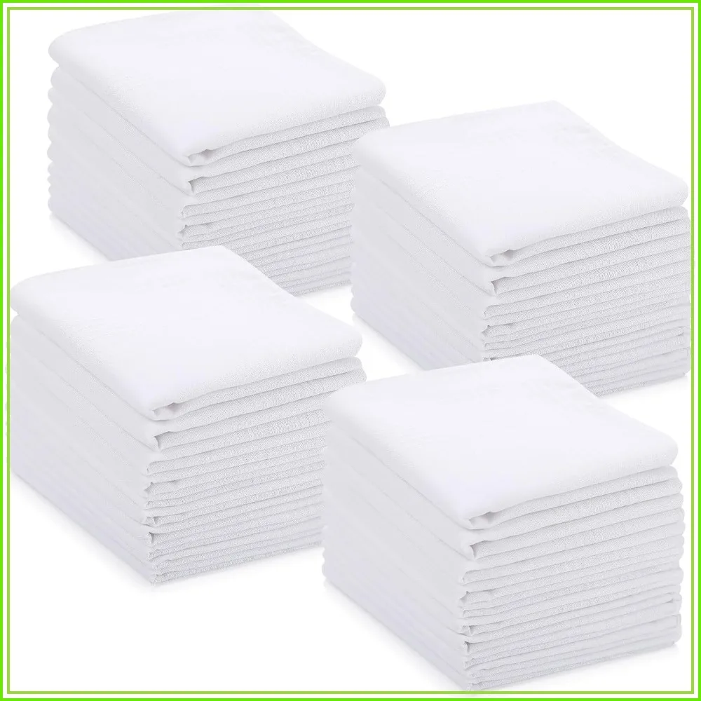100 Pcs White Handkerchiefs for Men 15x15 Inches Soft Cotton Hankies with Stripe Classic Large Pocket Squares for Wedding Baby Shower Groom Party Supplies
100 Pcs White Handkerchiefs for Men 15x15 Inches Soft Cotton Hankies with Stripe Classic Large Pocket Squares for Wedding Baby Shower Groom Party Supplies