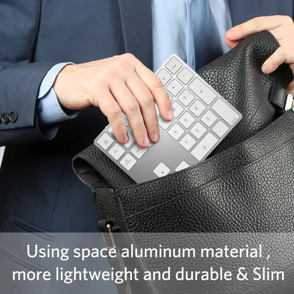 New 34 Keys Bluetooth Numeric Keyboard Rechargeable Aluminum Slim Ergonomic Number Pad Portable Mini Keypad for Laptop PC Tablet
New 34 Keys Bluetooth Numeric Keyboard Rechargeable Aluminum Slim Ergonomic Number Pad Portable Mini Keypad for Laptop PC Tablet