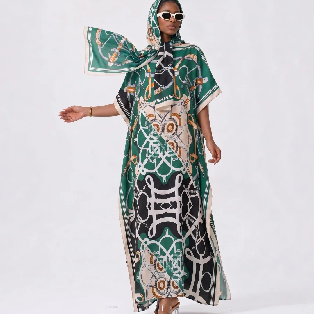 Saudi Arabic Style Printed Abaya Two Piece Set Grey Tie Dye Ginkgo Leaf Short Sleeve Long Maxi Robe Festival Matching Hijab
Saudi Arabic Style Printed Abaya Two Piece Set Grey Tie Dye Ginkgo Leaf Short Sleeve Long Maxi Robe Festival Matching Hijab