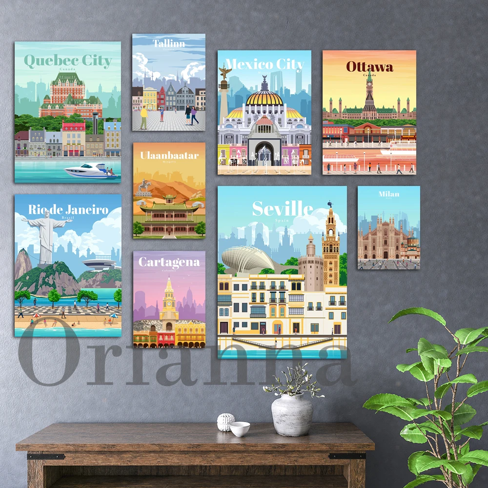 Tallinn, Rio de Janeiro, Quebec, Milan, Seville, Cartagena, Kolkata, Mexico, Ulaanbaatar, Ottawa, City Travel Poster Wall Print
Tallinn, Rio de Janeiro, Quebec, Milan, Seville, Cartagena, Kolkata, Mexico, Ulaanbaatar, Ottawa, City Travel Poster Wall Print