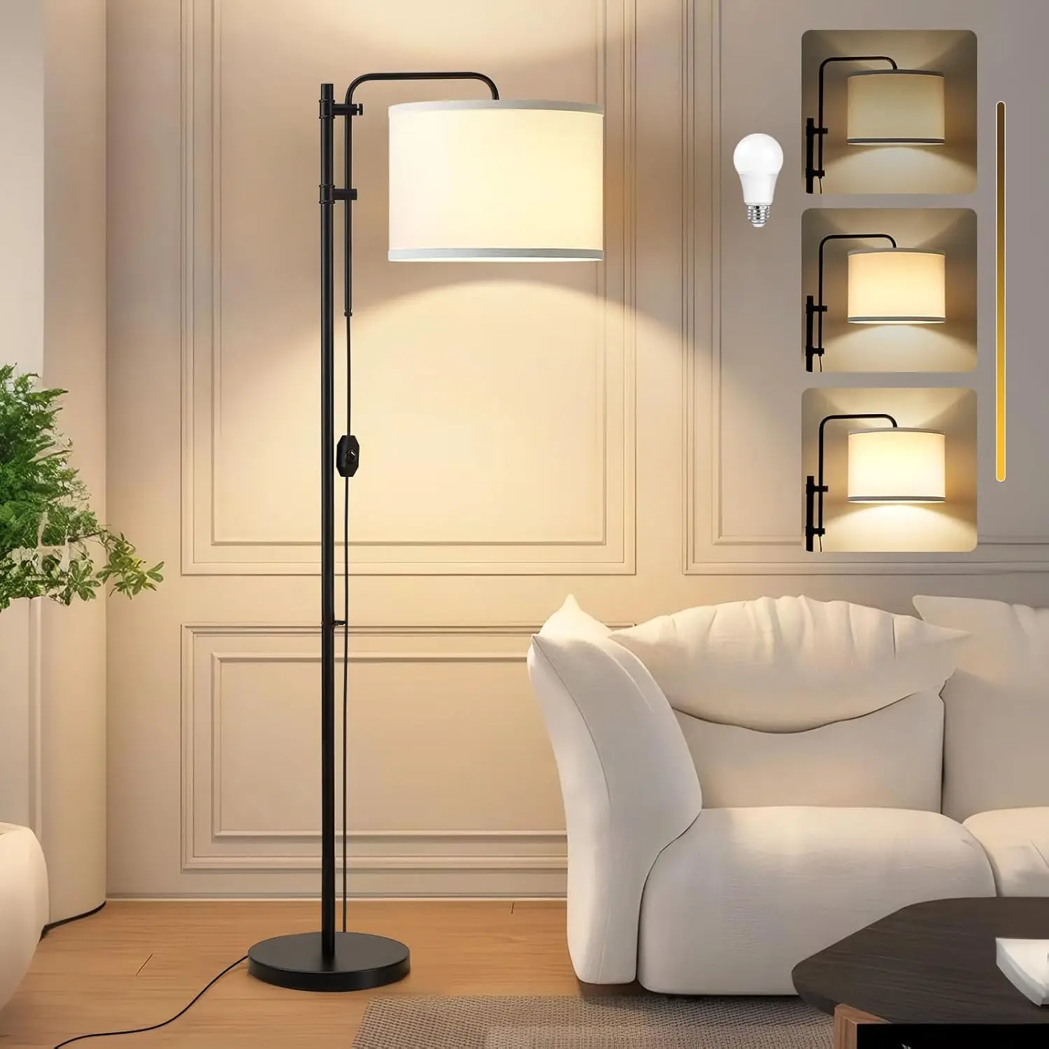 Adjustable Floor Lamp 67.5" Tall, Dimmable Standing Lamp with 350° Rotating Shade, Modern for Living Room Bedroom Office, Bulb Included
Adjustable Floor Lamp 67.5" Tall, Dimmable Standing Lamp with 350° Rotating Shade, Modern for Living Room Bedroom Office, Bulb Included