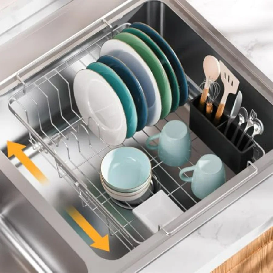 Over the Sink Dish Drying Rack with Adjustable Ccity 10.5''-16'' in Stainless Steel Dish Drainer for Kitchen Sink Counter with
Over the Sink Dish Drying Rack with Adjustable Ccity 10.5''-16'' in Stainless Steel Dish Drainer for Kitchen Sink Counter with
