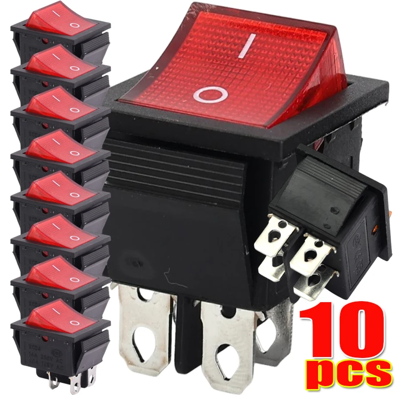 Car Toggle Switch with Red and Green Indicator Lights Pushbutton Electrical Switches KCD4 4-Pin Illuminated Marine Switch 12V
Car Toggle Switch with Red and Green Indicator Lights Pushbutton Electrical Switches KCD4 4-Pin Illuminated Marine Switch 12V