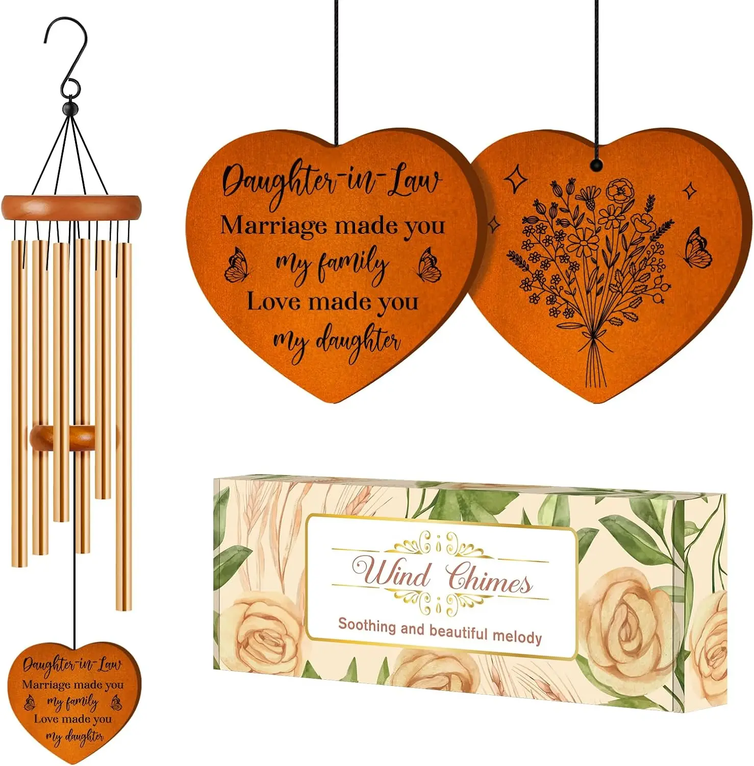 Wind Chimes for Daughter in Law, Mothers Day Funny Gifts, Birthday Wedding Anniversary Presents from Mother
Wind Chimes for Daughter in Law, Mothers Day Funny Gifts, Birthday Wedding Anniversary Presents from Mother