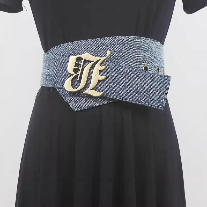 Women's Fashion Gold Logo PU Leather Vintage Cummerbunds Female Dress Corsets Waistband Belts Decoration Wide Belt R2378
Women's Fashion Gold Logo PU Leather Vintage Cummerbunds Female Dress Corsets Waistband Belts Decoration Wide Belt R2378