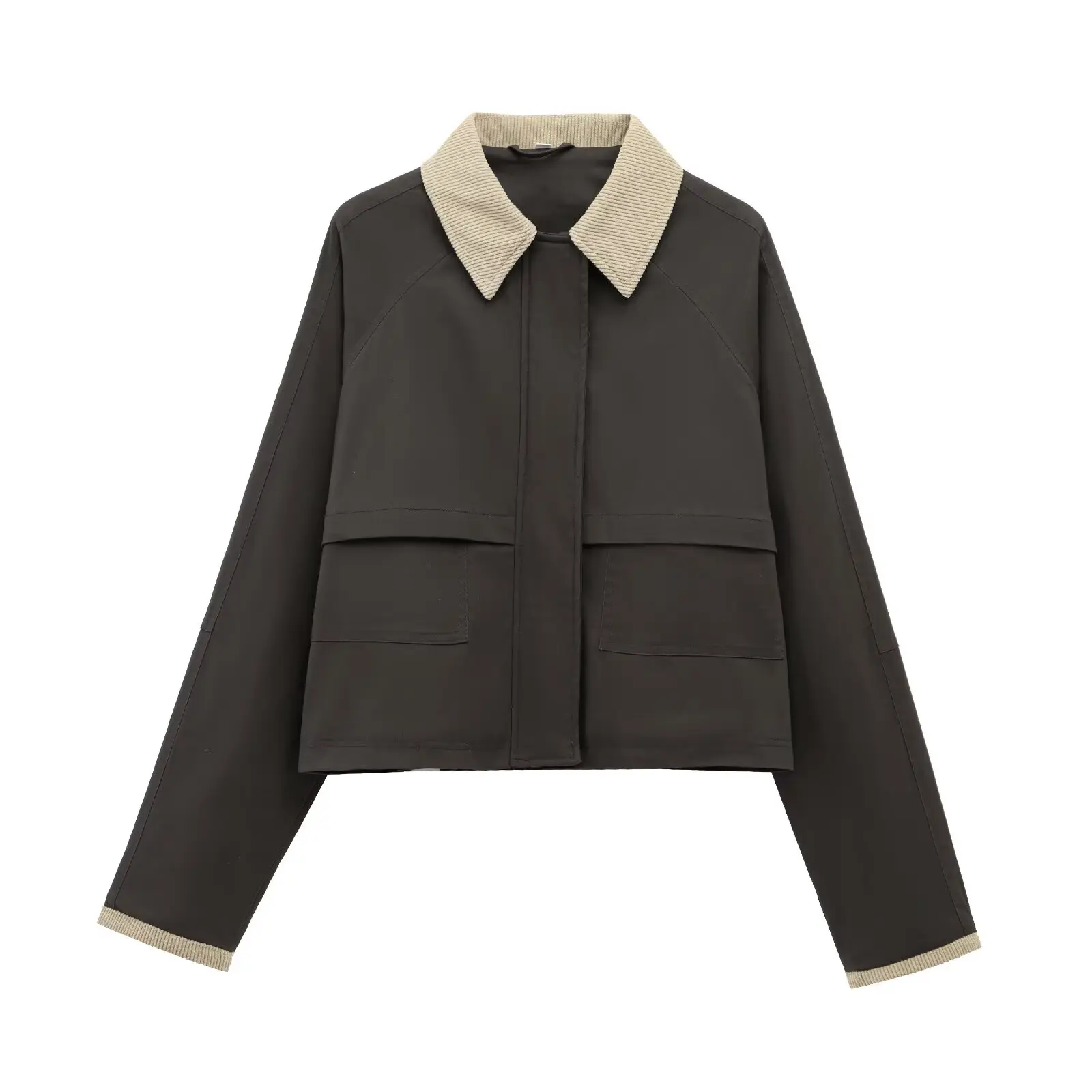 TRAFZA 2025 Spring Women's New Fashion Contrast Color Turn Down Collar Work Short Jacket Female Vintage Zipper Waxed Casual Coat
TRAFZA 2025 Spring Women's New Fashion Contrast Color Turn Down Collar Work Short Jacket Female Vintage Zipper Waxed Casual Coat
