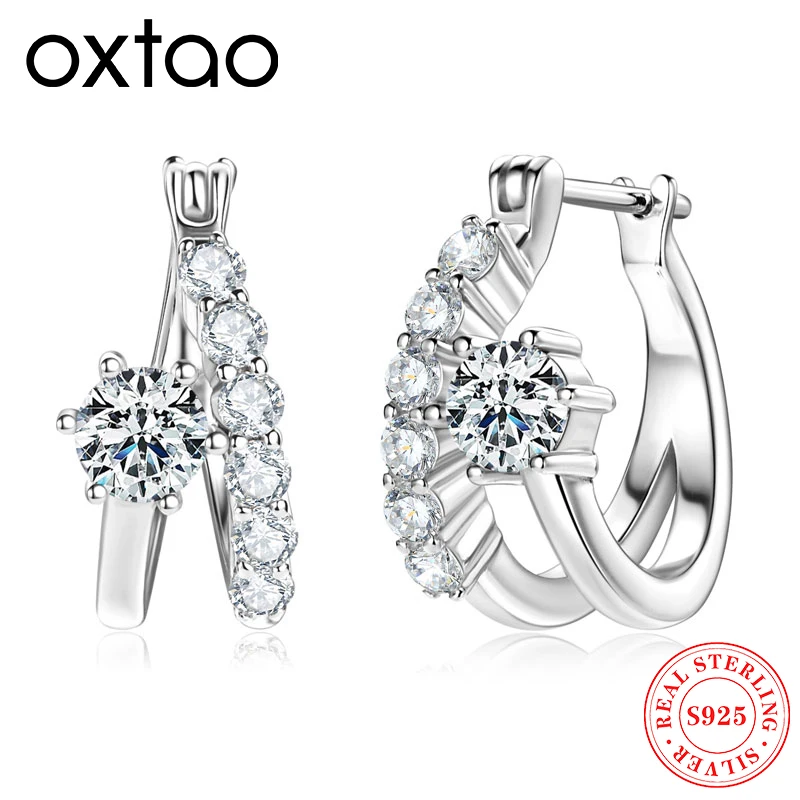 OXTAO D Color Moissanite Hoop Earring Real 925 Silver 14K Gold Plated Earrings for Women Wedding Jewelry Gifts GRA Certified
OXTAO D Color Moissanite Hoop Earring Real 925 Silver 14K Gold Plated Earrings for Women Wedding Jewelry Gifts GRA Certified