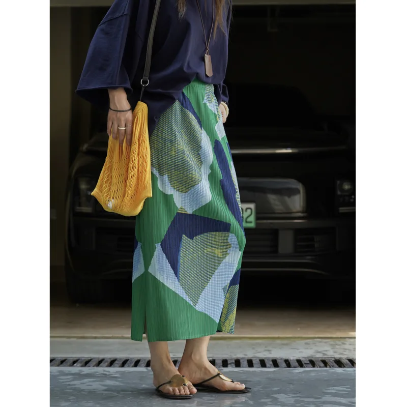 Women Green Floral Skirt Summer Retro Elastic High-Waist Straight Elegant Pleated Midi Skirts
Women Green Floral Skirt Summer Retro Elastic High-Waist Straight Elegant Pleated Midi Skirts