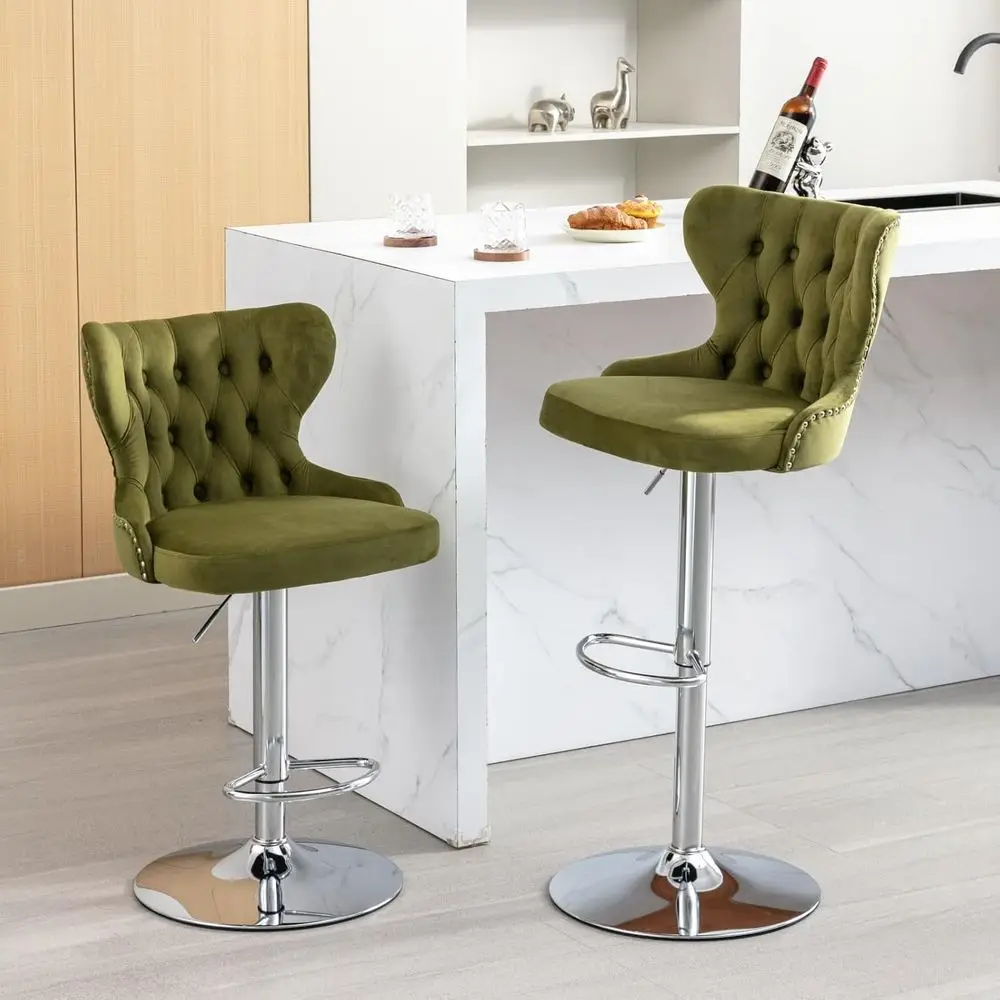 ern Swivel Velvet Barstools Set o 2, Adjusatble Seat Height, Upholstered Tuted Chairs with Backs - Ideal or Dining Room/Home/Bar
ern Swivel Velvet Barstools Set o 2, Adjusatble Seat Height, Upholstered Tuted Chairs with Backs - Ideal or Dining Room/Home/Bar
