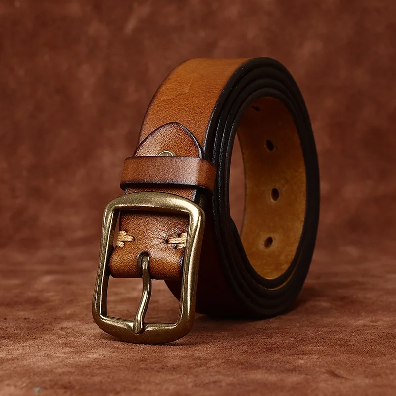 3.3CM wide high-end men's genuine leather belt first layer of cowhide versatile copper buckle casual jeans belt
3.3CM wide high-end men's genuine leather belt first layer of cowhide versatile copper buckle casual jeans belt
