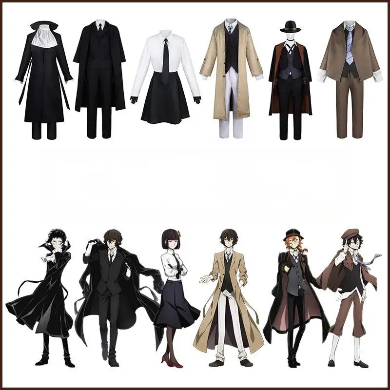 Bungo Stray Dogs Anime Cosplay Full Set: Dazai Osamu, Nakahara Chuuya, Edogawa Ranpo & Kunikida Uniforms for Halloween Party
Bungo Stray Dogs Anime Cosplay Full Set: Dazai Osamu, Nakahara Chuuya, Edogawa Ranpo & Kunikida Uniforms for Halloween Party