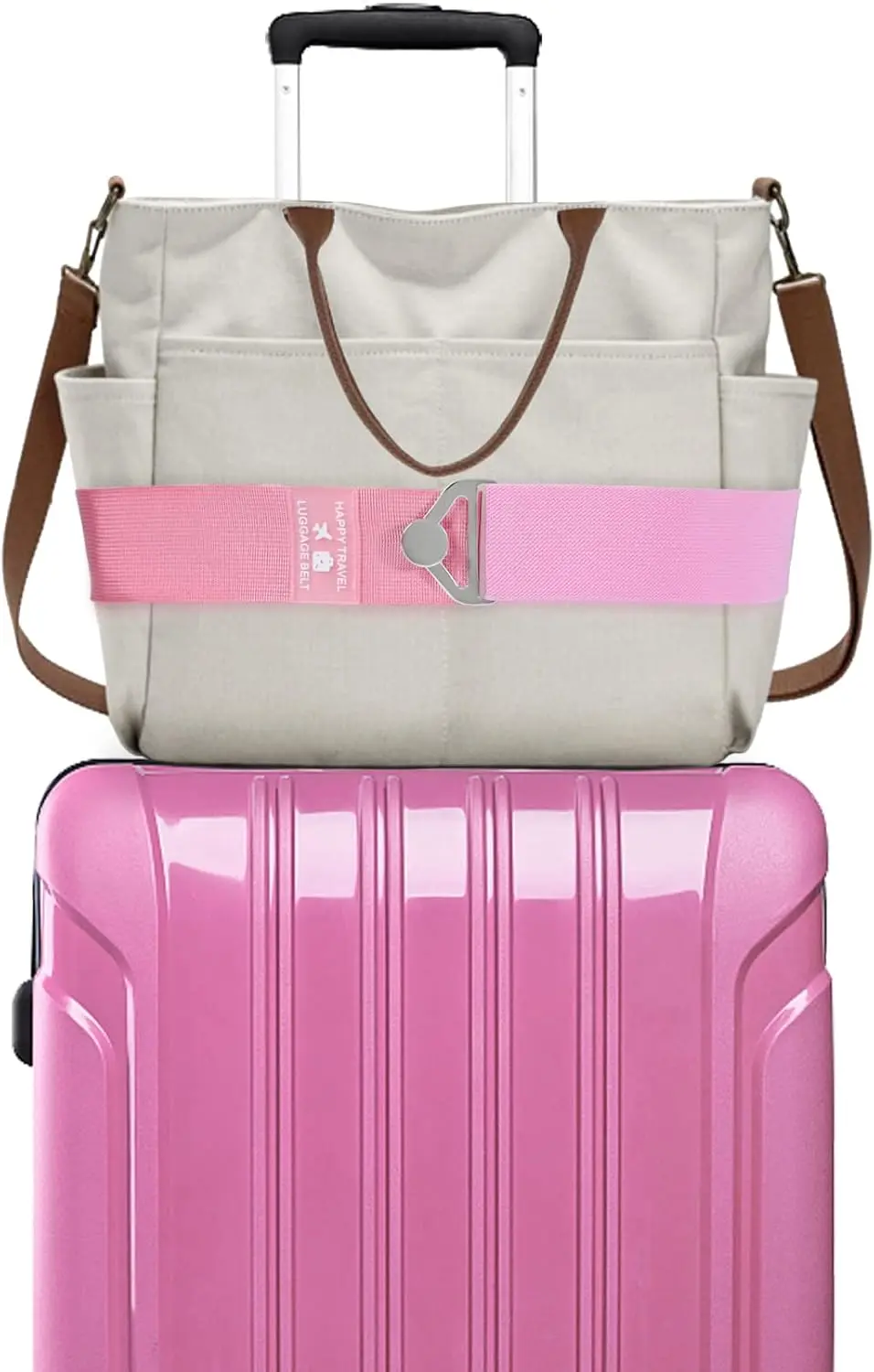 2-in-1 Travel Belt for Luggage, Adjustable Suitcase Straps with Alloy Buckle Elastic Bungees, Hands-Free for Airport, Pink
2-in-1 Travel Belt for Luggage, Adjustable Suitcase Straps with Alloy Buckle Elastic Bungees, Hands-Free for Airport, Pink