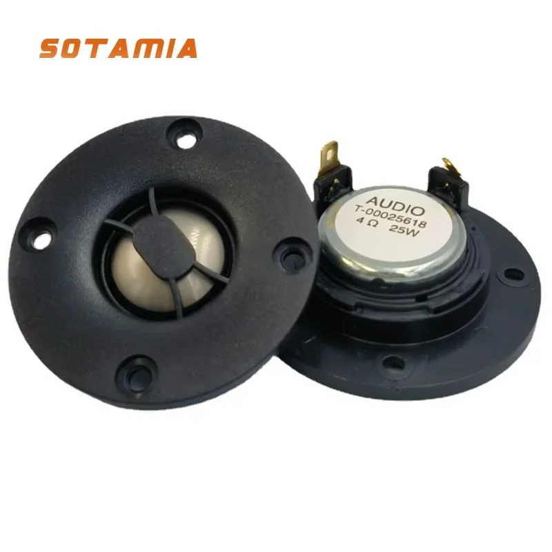 SOTAMIA 2Pcs 66MM Audio Tweeter 4 Ohm 25W Treble Speaker Unit 25 Core Titanium Film Home Theater Sound Loudspeaker
SOTAMIA 2Pcs 66MM Audio Tweeter 4 Ohm 25W Treble Speaker Unit 25 Core Titanium Film Home Theater Sound Loudspeaker
