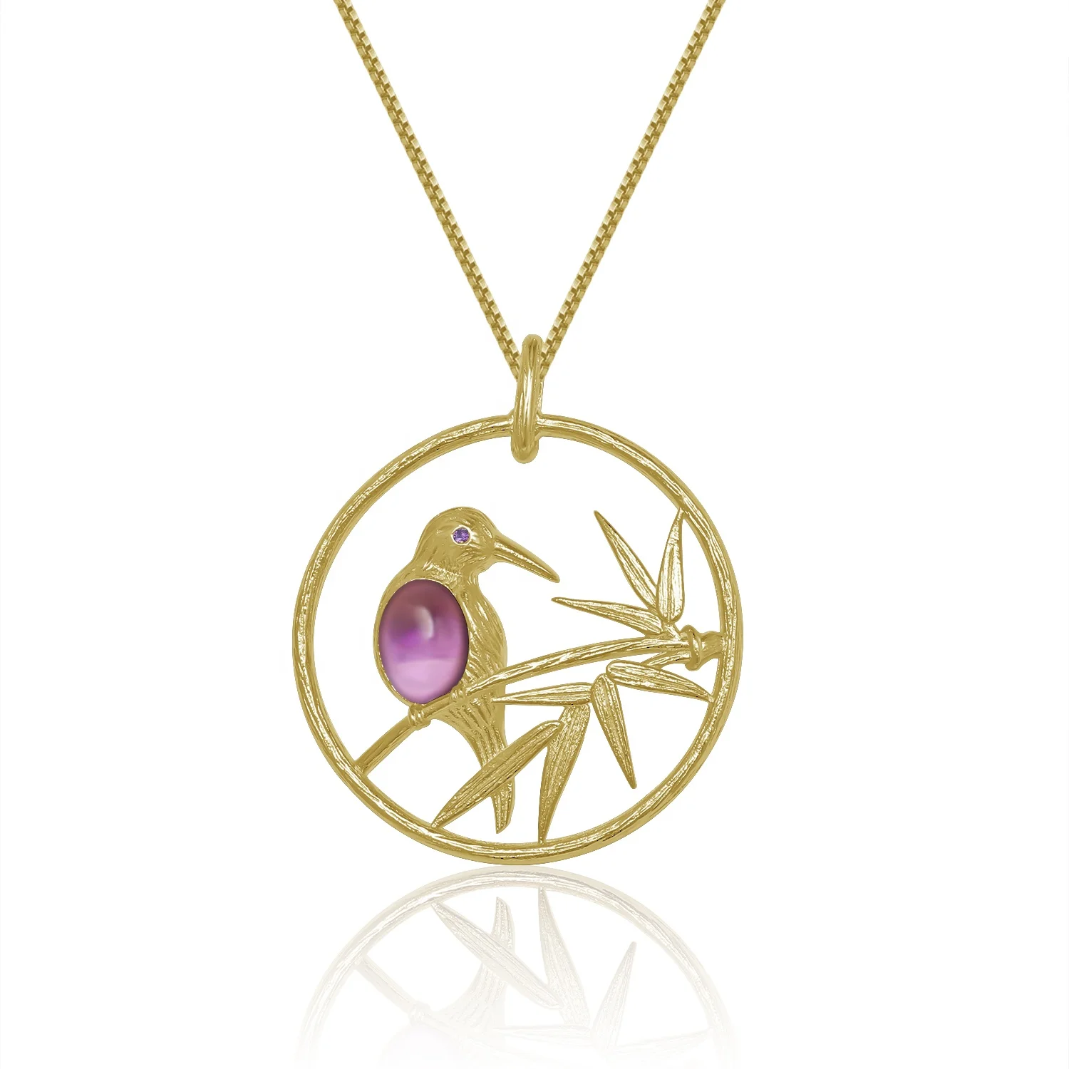 Natural Amethyst Round Pendant Vivid Bird Gold Plated Jewelry Fashion 925 Sterling Silver Necklace Pendant
Natural Amethyst Round Pendant Vivid Bird Gold Plated Jewelry Fashion 925 Sterling Silver Necklace Pendant