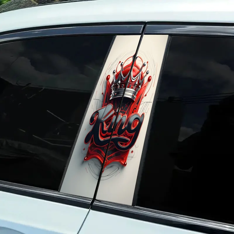 A pair of red crown and King design pattern car stickers, cartoon-themed PVC B-pillar stickers, self-adhesive waterproof
A pair of red crown and King design pattern car stickers, cartoon-themed PVC B-pillar stickers, self-adhesive waterproof