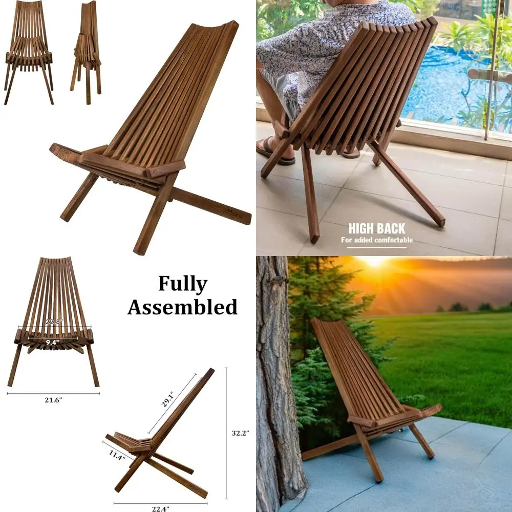 FSC Certified Acacia Folding Tamarack Chairs, Low Profile Adirondack Wood Chairs for Outdoor and Patio Use 
FSC Certified Acacia Folding Tamarack Chairs, Low Profile Adirondack Wood Chairs for Outdoor and Patio Use