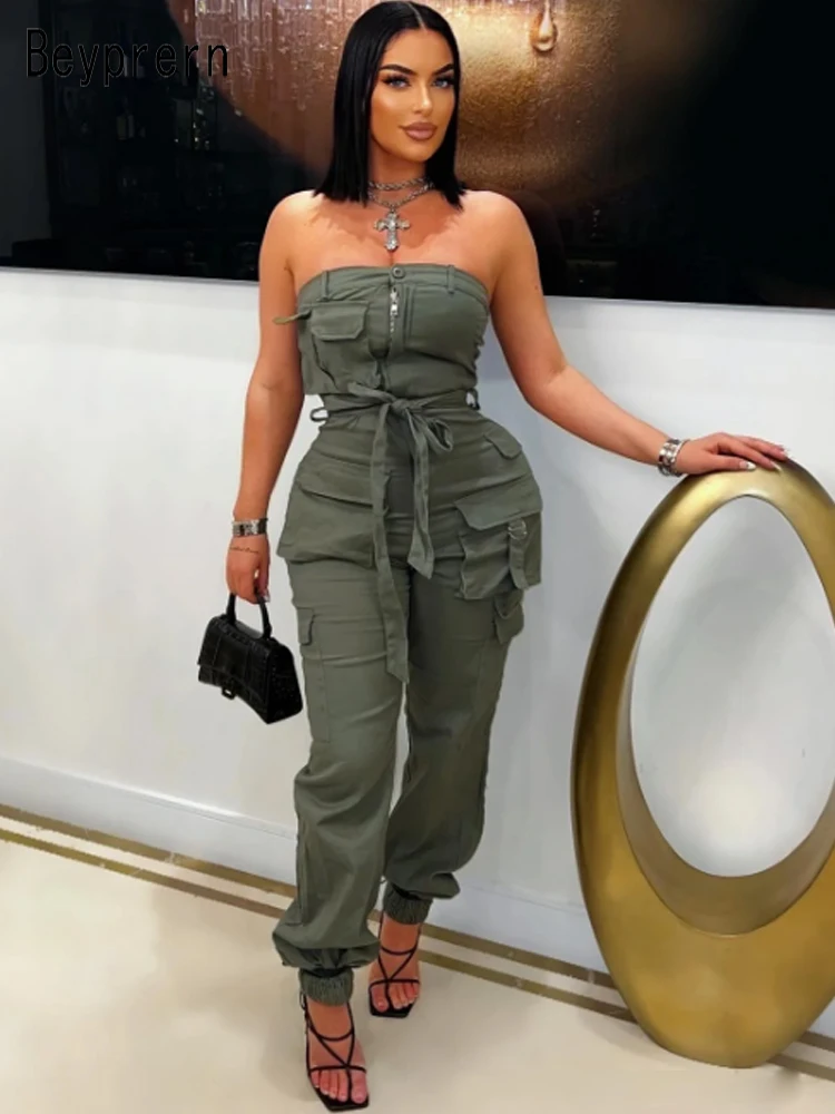Beyprern Womens Pockets Details Palazzo Jumpsuits Overalls Summer Off Shoulder Fitted Cargo Jumpsuits One Piece Outfits Clubwear
Beyprern Womens Pockets Details Palazzo Jumpsuits Overalls Summer Off Shoulder Fitted Cargo Jumpsuits One Piece Outfits Clubwear