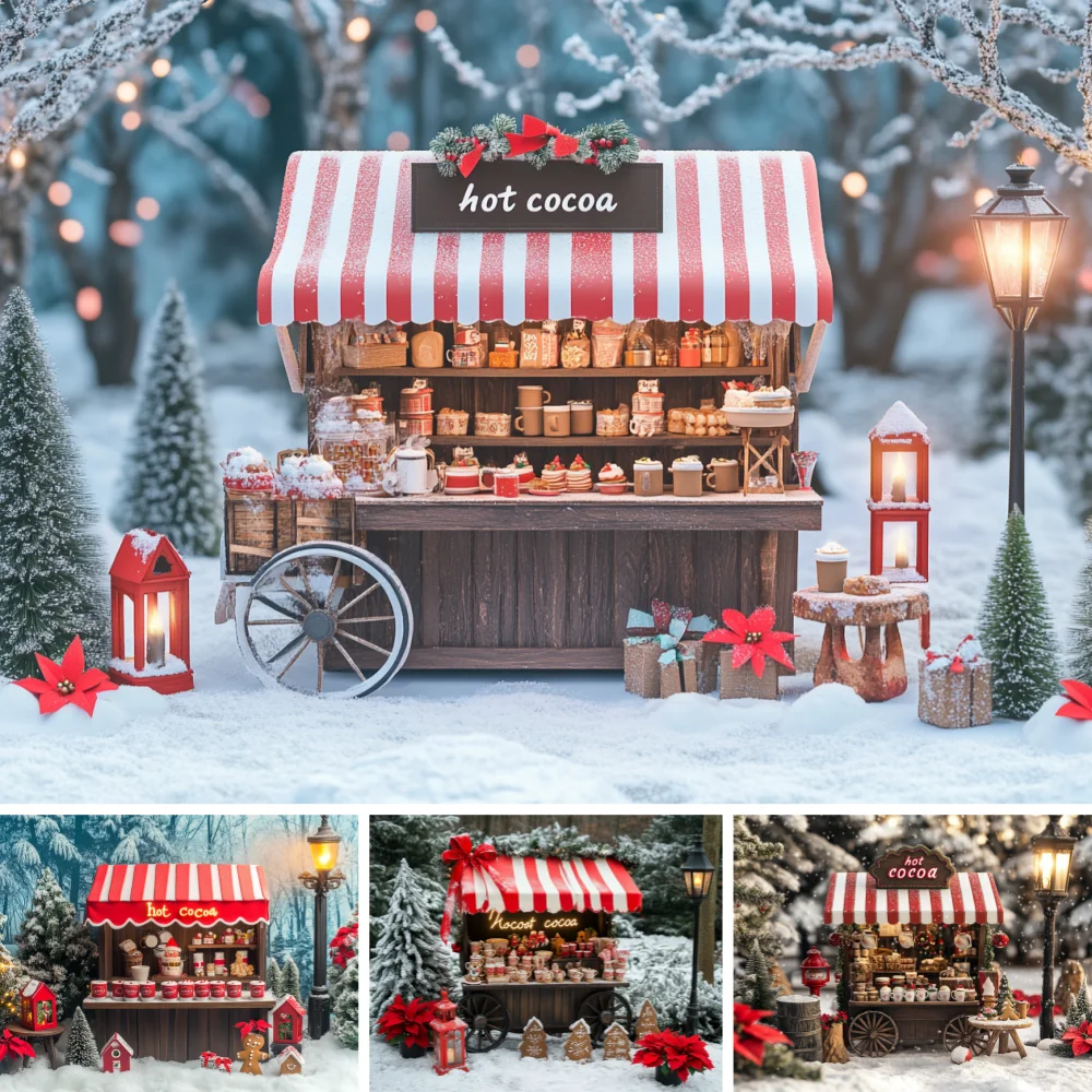 Snow Winter Hot Cocoa Stall Xmas Backdrop Street Lamp Pine Tree Gift For Newborn Family Live Shooting Photo Background Cloth
Snow Winter Hot Cocoa Stall Xmas Backdrop Street Lamp Pine Tree Gift For Newborn Family Live Shooting Photo Background Cloth