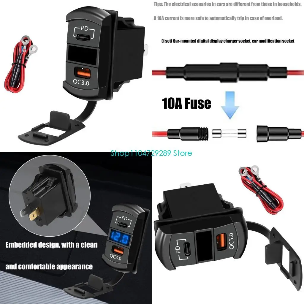 D8KE Double Port Car Device Port With Potential Observe Rapid Charging Automotive Outlet Link For Phone Panel Truck Use
D8KE Double Port Car Device Port With Potential Observe Rapid Charging Automotive Outlet Link For Phone Panel Truck Use
