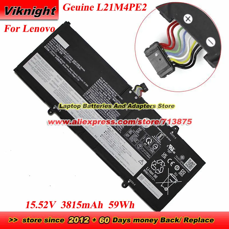 Genuine L21M4PE2 battery L21C4PE2 L21D4PE2 L21L4PE2 for Lenovo Yoga 6 13ABR8 13ALC7 Y9000X 2022 Laptop 15.52V 3815mAh 59Wh
Genuine L21M4PE2 battery L21C4PE2 L21D4PE2 L21L4PE2 for Lenovo Yoga 6 13ABR8 13ALC7 Y9000X 2022 Laptop 15.52V 3815mAh 59Wh