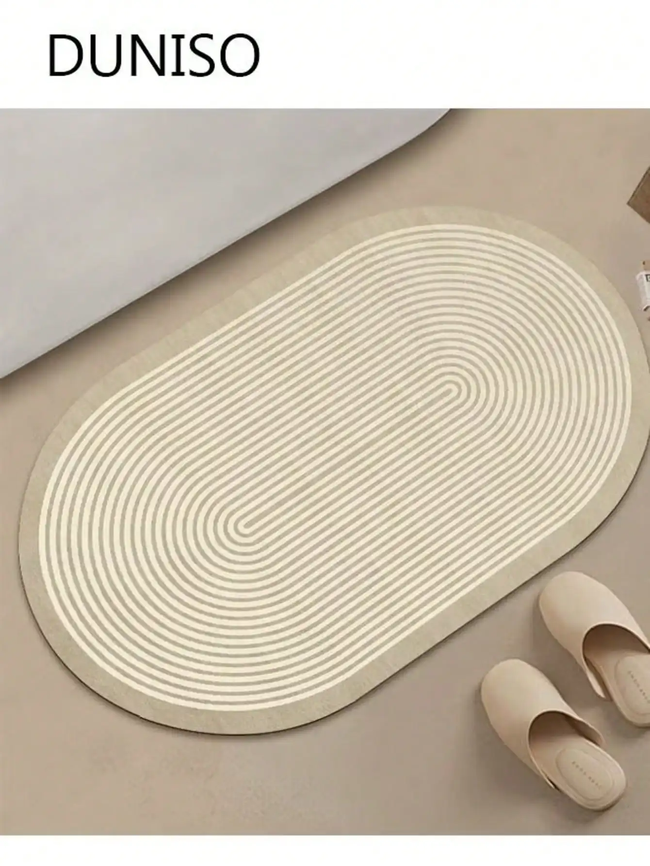Oval Non-Slip Bath Mat with Concentric Line Pattern, Soft Absorbent Floor Rug for Bathroom Shower
Oval Non-Slip Bath Mat with Concentric Line Pattern, Soft Absorbent Floor Rug for Bathroom Shower