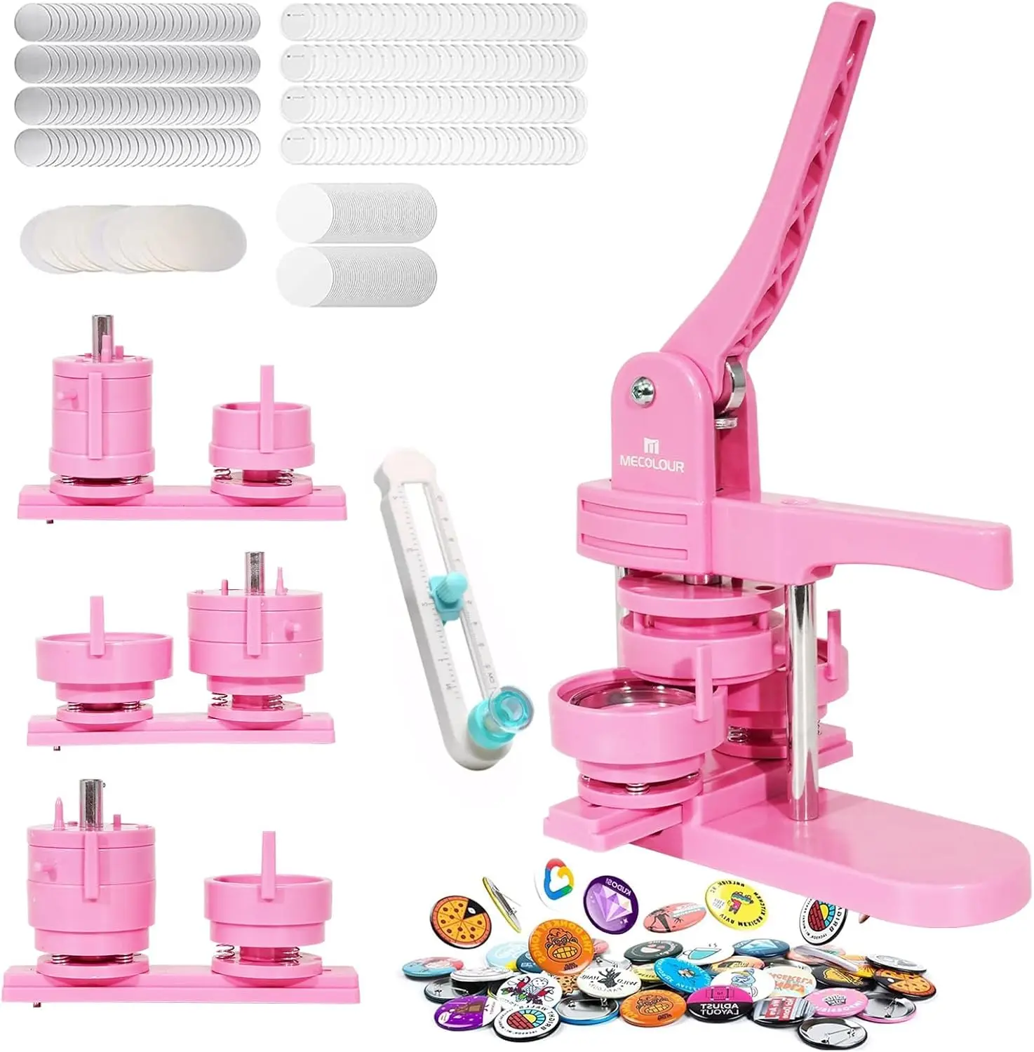 Button Maker Machine 3 Sizes 32/44/58mm Pin Maker with 150 Supplies for DIY Badges
Button Maker Machine 3 Sizes 32/44/58mm Pin Maker with 150 Supplies for DIY Badges