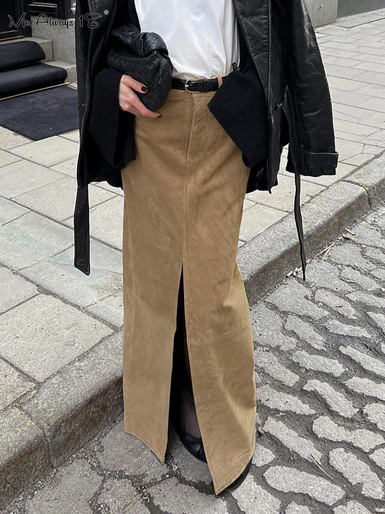 Mnealways18 Vintage Brown Suede Split Skirts Women High Waist Straight Floor-Length Skirts Spring 2025 Lady Office Pockets Skirt
Mnealways18 Vintage Brown Suede Split Skirts Women High Waist Straight Floor-Length Skirts Spring 2025 Lady Office Pockets Skirt
