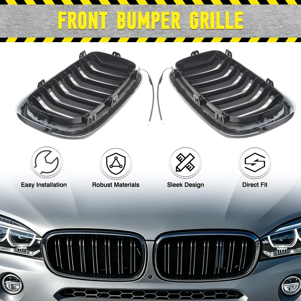 For BMW X5 X6 F15 F16 M F85 M F86 2015-2018 Front Hood Radiator Bumper Kidney Grille Dual LED Grills 51117294486, 51117294485
For BMW X5 X6 F15 F16 M F85 M F86 2015-2018 Front Hood Radiator Bumper Kidney Grille Dual LED Grills 51117294486, 51117294485
