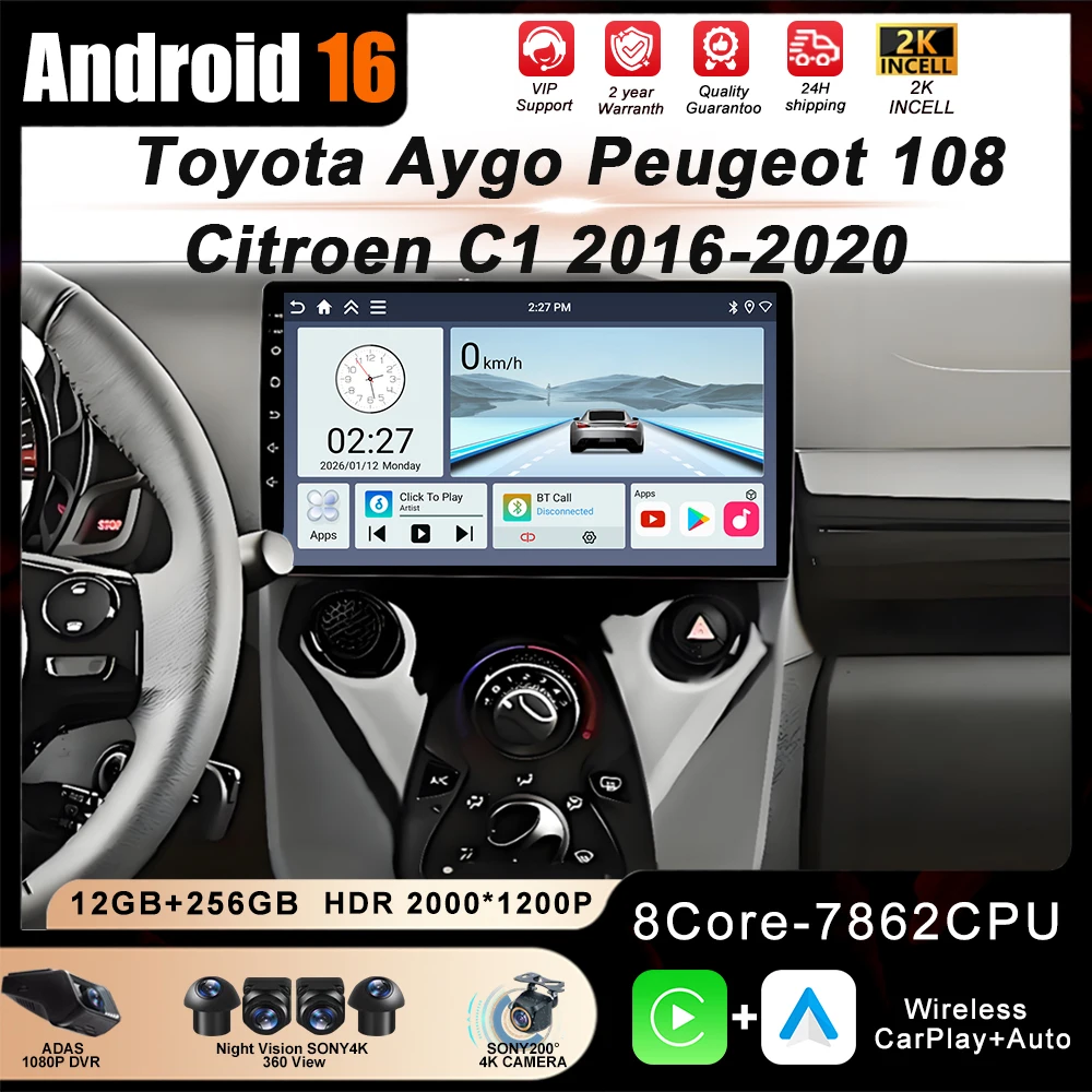 Car Radio Android 16 For Toyota Aygo Peugeot 108 Citroen C1 2016-2020 Multimedia Video Player Navigation Stereo Android Auto DPS
Car Radio Android 16 For Toyota Aygo Peugeot 108 Citroen C1 2016-2020 Multimedia Video Player Navigation Stereo Android Auto DPS