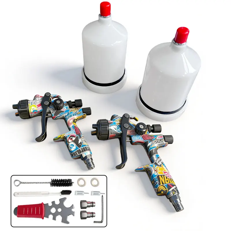 2-Piece HVLP Spray Gun Set, 1.3mm & 1.4mm Nozzles, 600ml Cups, Ideal for Automotive Body, Woodworking & Water-Based Coating Appl
2-Piece HVLP Spray Gun Set, 1.3mm & 1.4mm Nozzles, 600ml Cups, Ideal for Automotive Body, Woodworking & Water-Based Coating Appl