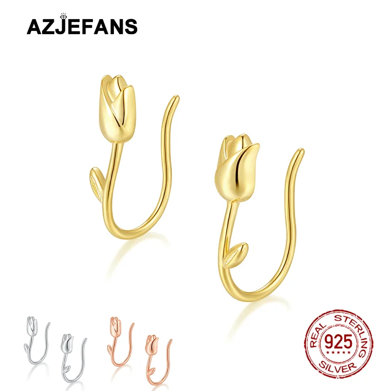 AZJEFANS 925 Sterling Silver Elegant Tulip Bloom Stud Earrings Fine Jewelry
AZJEFANS 925 Sterling Silver Elegant Tulip Bloom Stud Earrings Fine Jewelry