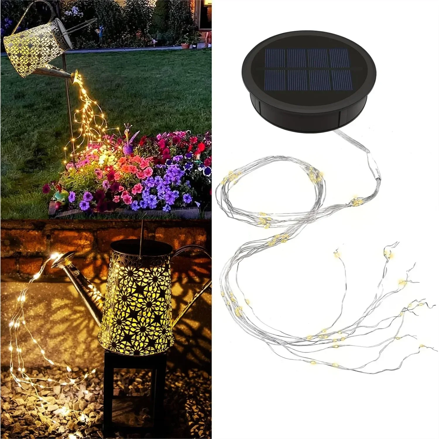 Solar Watering Can Replacement Top - 1 Pack 3.6in Round Solar Panel with 3.5Ft 80 LED Flashing String Lights, Outdoor Waterproof
Solar Watering Can Replacement Top - 1 Pack 3.6in Round Solar Panel with 3.5Ft 80 LED Flashing String Lights, Outdoor Waterproof