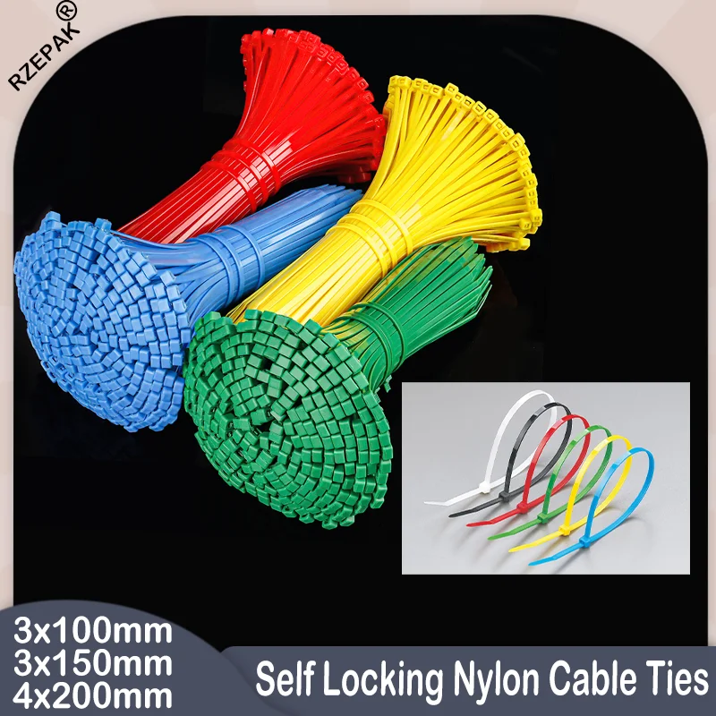 Multicolour Self Locking Nylon Cable Ties 100/150/200mm | DIY Plastic Zip Wire Binding Straps
Multicolour Self Locking Nylon Cable Ties 100/150/200mm | DIY Plastic Zip Wire Binding Straps