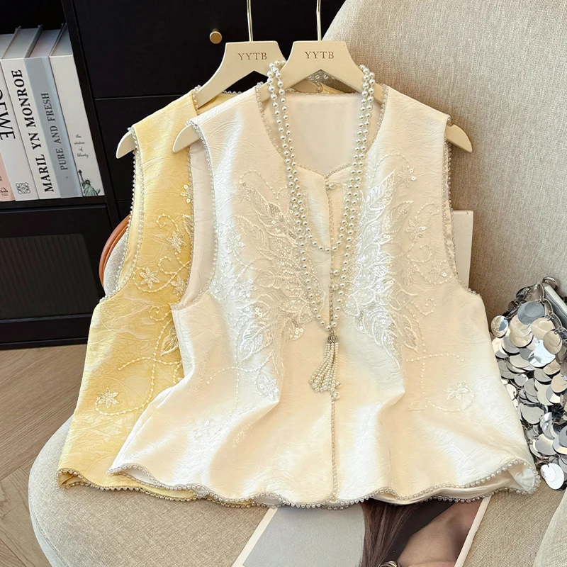 New Chinese Sle Yellow Heavy Embroidery Jaet Young Sle Thin Spring Outerwear Vest Faionable Cotton Polyester Blend
New Chinese Sle Yellow Heavy Embroidery Jaet Young Sle Thin Spring Outerwear Vest Faionable Cotton Polyester Blend