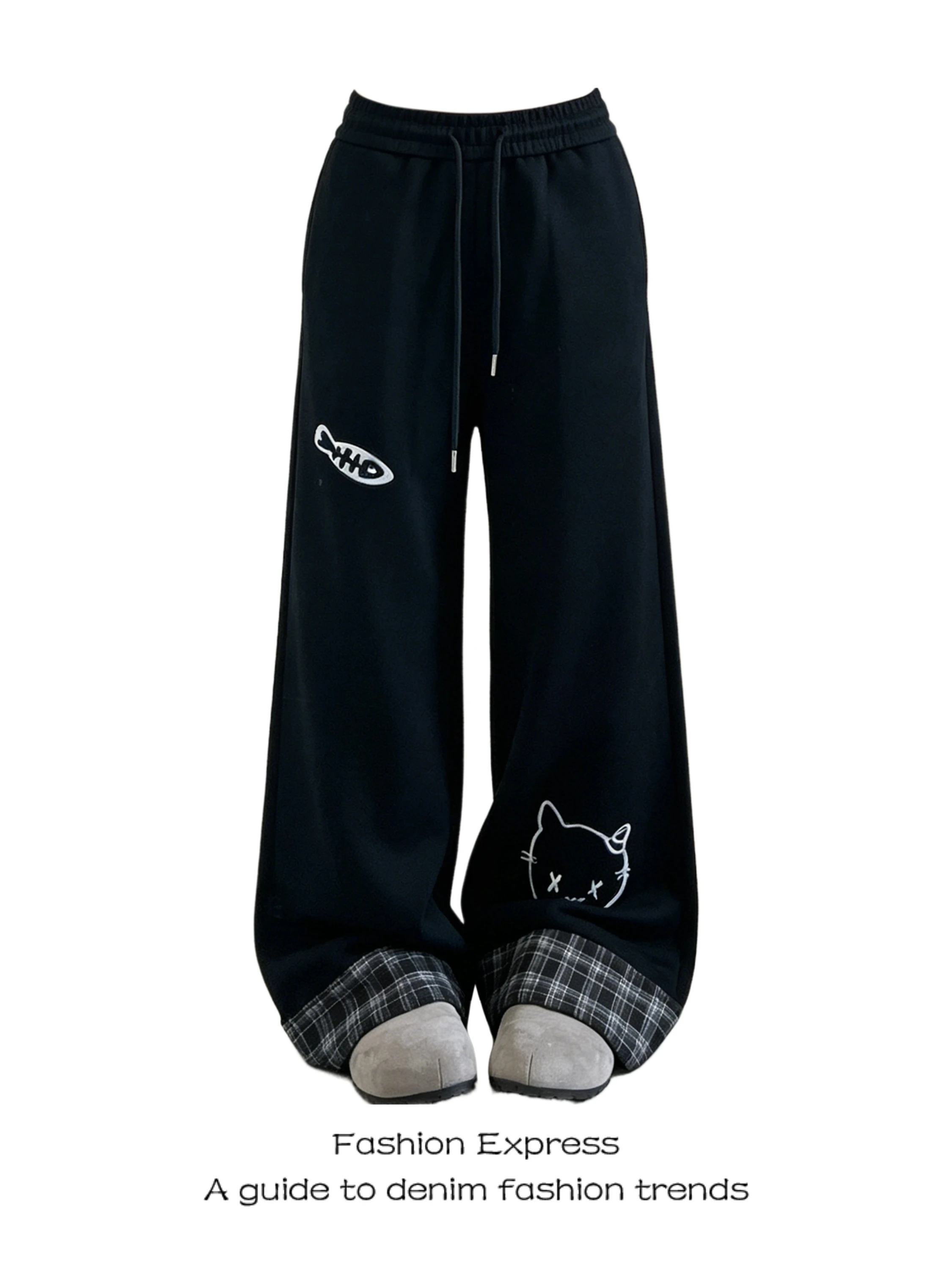 American Retro High Waist Loose Straight Leg Black Sporty Casual Pants Women's New Design Trendy Cuffed Trousers
American Retro High Waist Loose Straight Leg Black Sporty Casual Pants Women's New Design Trendy Cuffed Trousers